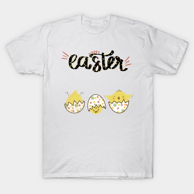 Happy Easter funny chick T-Shirt by Wolshebnaja
